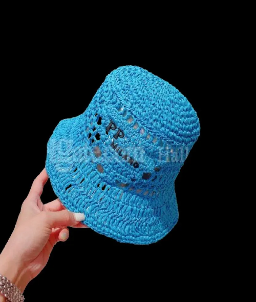 Raffia Straw Bucket Hat Designer Cap for Men Woman Baseb all Caps Beanie Casquettes fisherman buckets hats patchwork High Quality 8657275