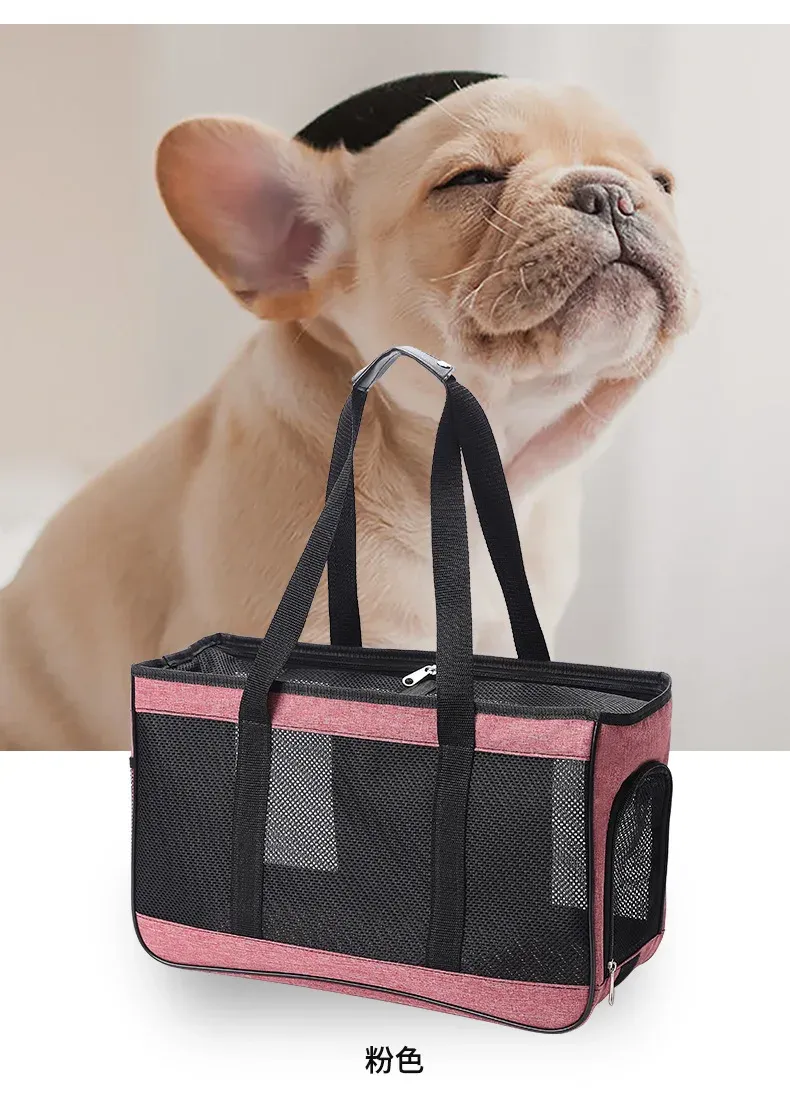 Dragers Ademend Mesh Zomer Pet Carrier voor honden Katten Tote Premium Oxford Doek Outdoor Travel Pet Bag Draagbare Mesh Puppy Bag