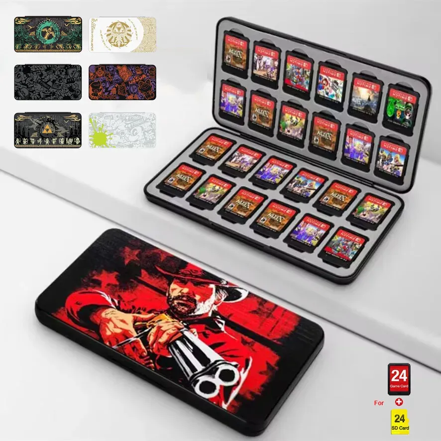 Fall 24in1 Game Case Card Cover Lagring Fall för Switch Game Cards Plastmagnetkassett Box för Nintendo Switch NS OLED Lite