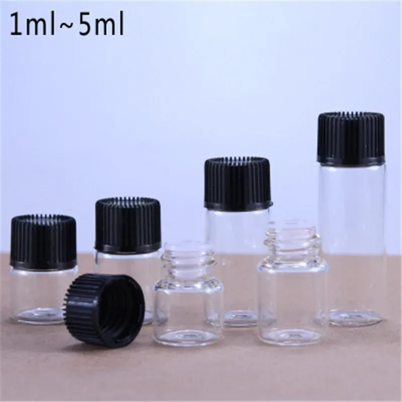 Bottle 100pcs 1ml 2ml 3ml 5ml clear Glass Bottle Empty For Essential Oil Bottle Glass Bottles For Oil Perfume Mini Refillable Bottle