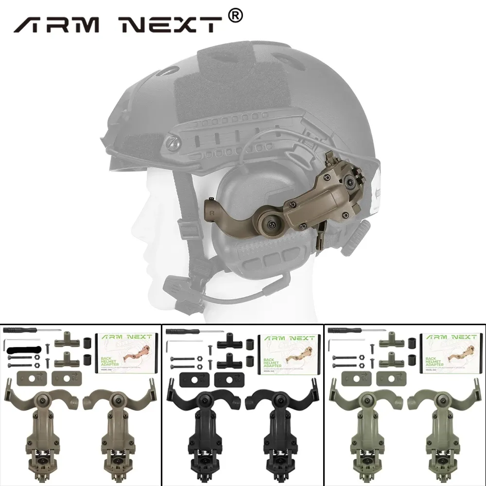 Aksesuarlar Çekim kulaklık braket kiti çokgremi rotasyon kask ray adaptörü fit ops çekirdek ark ve takım wendy mlok raylı kulaklık montajı