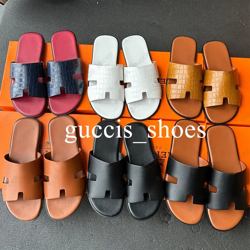 Chinelos Designer Sandálias De Couro Flip Flop Heritage Calfskin Sandálias Verão Preguiçoso Grande Praia Casual Slides