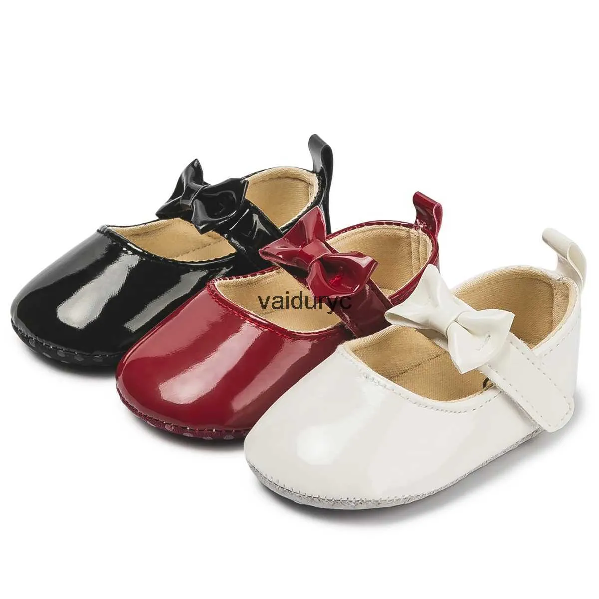 Första vandrare Spring Autumn New Baby Walking Shoes Bow Solid Color Princess Kvinnlig anti-halk Soft Cotton Sole Toddler Casuh24229