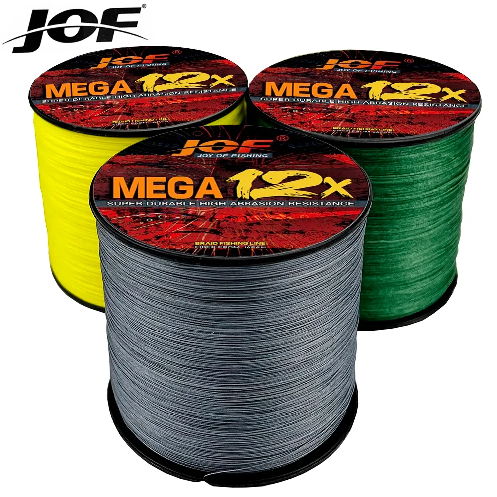 Linhas JOF X12 Linhas PE trançadas 300m500M Linha de pesca Super Powered Diâmetro da linha trançada: 0,160,55 mm Teste de resistência: 11,354,5 kg