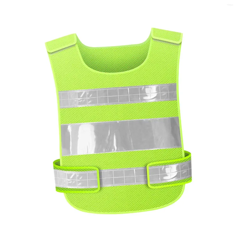 Motorcycle Apparel Reflective Vest High Visibility Construction Gear Walking Running Hiking Work Biking Mesh Cloth With Strips Adults