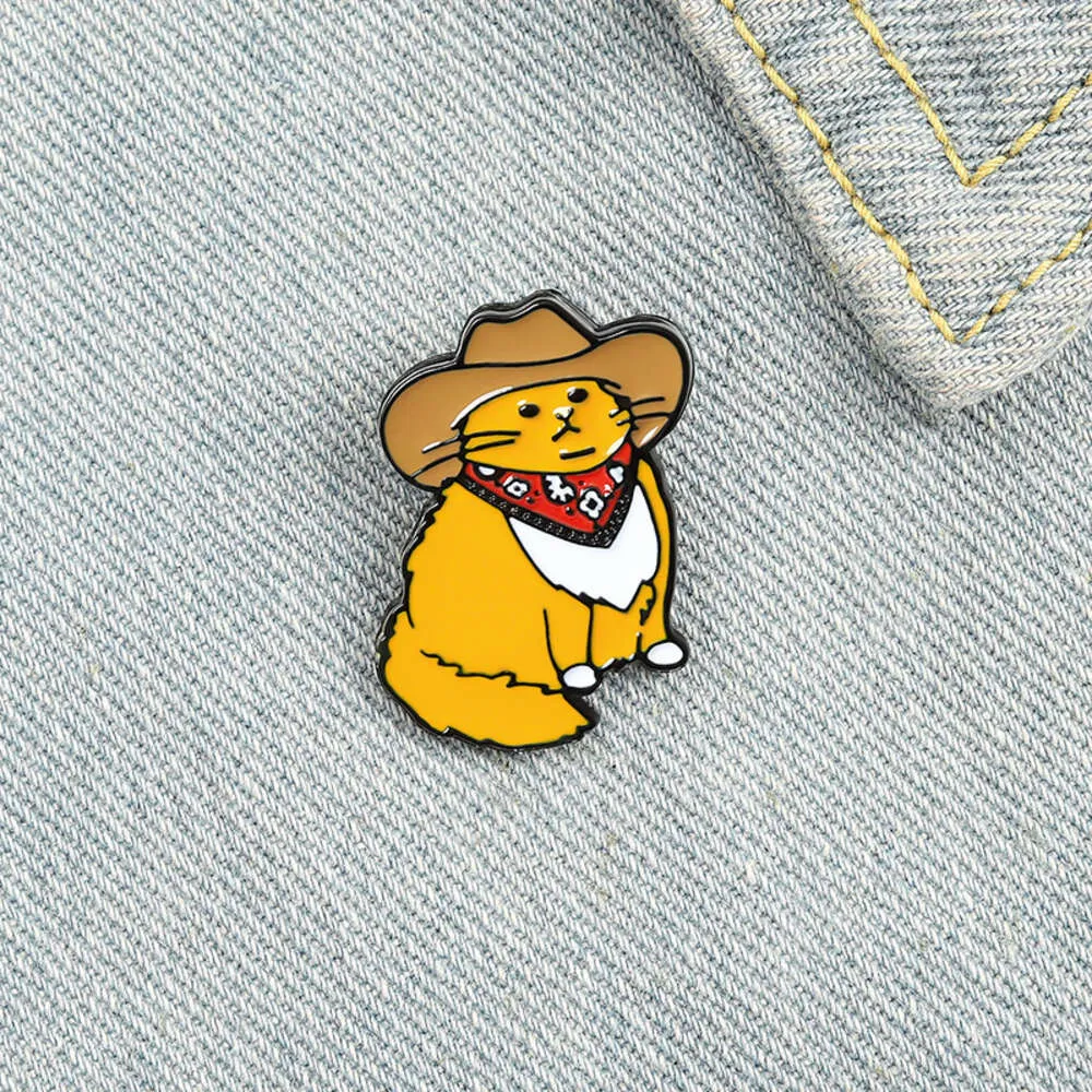 Bracelet de style Cowboy occidental créatif, dessin animé, vêtements de petit chat jaune stupide et mignon, emblème peint