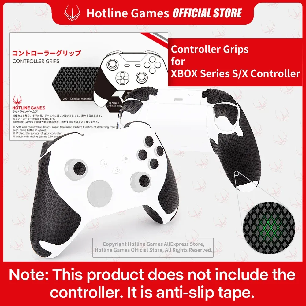 Cases 20 Pieces HOTLINE GAMES 2.0 Plus Controller Grip Tape Compatible With Xbox Series X / S Controller, NonSlip, Moisture Wicking