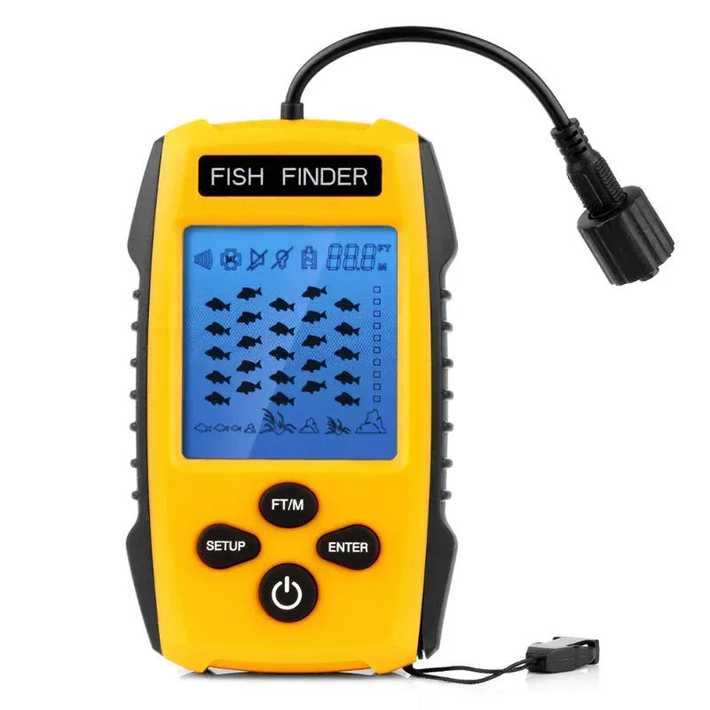 Finders Alarm Portable Sonar Fish Finders 45 Degrees Sonar Coverage Echo Sounder Alarm Transducer Lake Sea Fishing Fish Finder Sonar