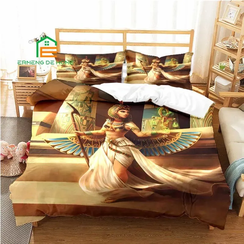 Ensembles Egypt Cleopatra Mayan Pattern Duvet Cover Set Litch pour ALDULT KIDS LED SET GAME COURTER COURT