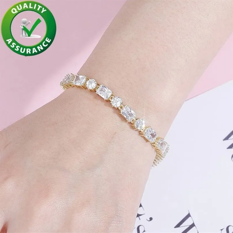 Diamond Armband Iced Out Tennis Chain Luxury Designer Jewel Fashion Womens Armelets Gold Silver Bangle Hip Hop Charm Rapper AC2159