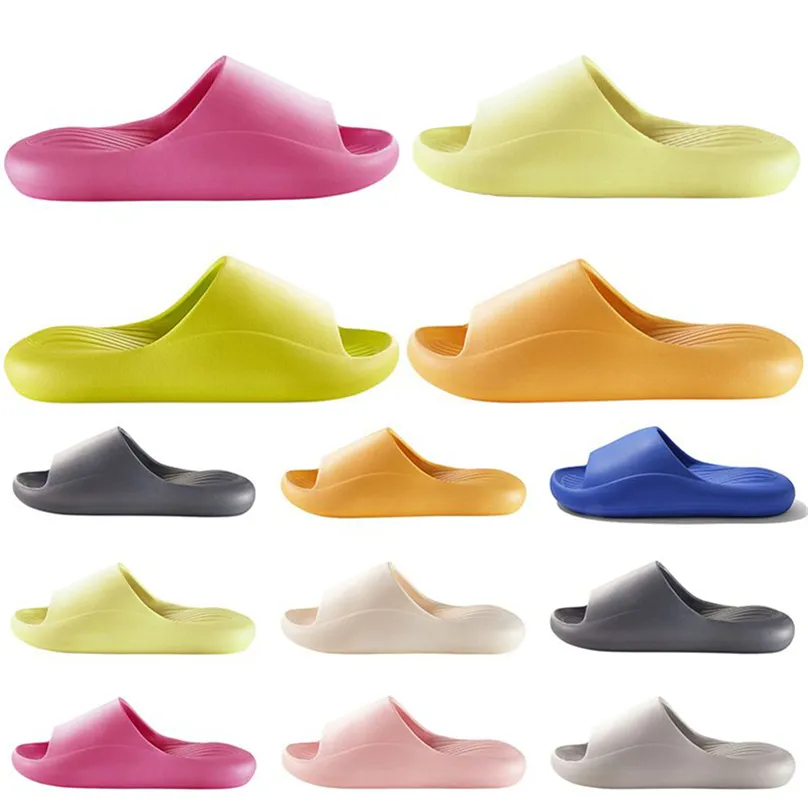 Style55 Hommes Femmes Pantoufles Été Diapositives Designer Sandales Classique Plage Imperméable Vert Rose Rouge Jaune Orange Bleu Gris Hommes Pantoufle Sandale Slide 36-45