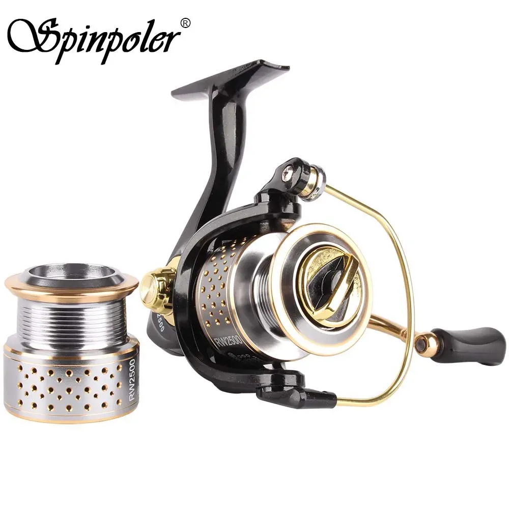 Bobina bobina giratória spinpoler rolo de pesca, 8+1bb de peso de peso leve, bobina de rotação de rotação de desempenho forte com carretel sobressalente