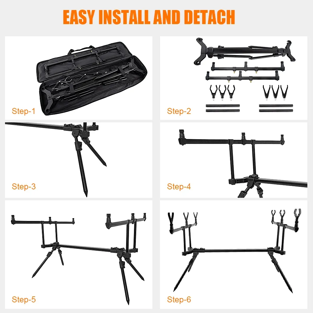 Tools Adjustable Retractable Carp Fishing Rod Stand Holder Fishing Pole Pod  Stand 3 Fishing Bite Alarms Fishing Bait Swinger Tackle From 114,07 €