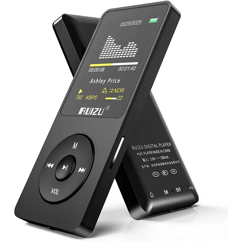 Player Ruizu X02 MP3 Musik Player Portable Sport Walkman 1,8 tum skärmstöd FM Radio Ebook Clock Recorder Mp3 Player Bluetooth