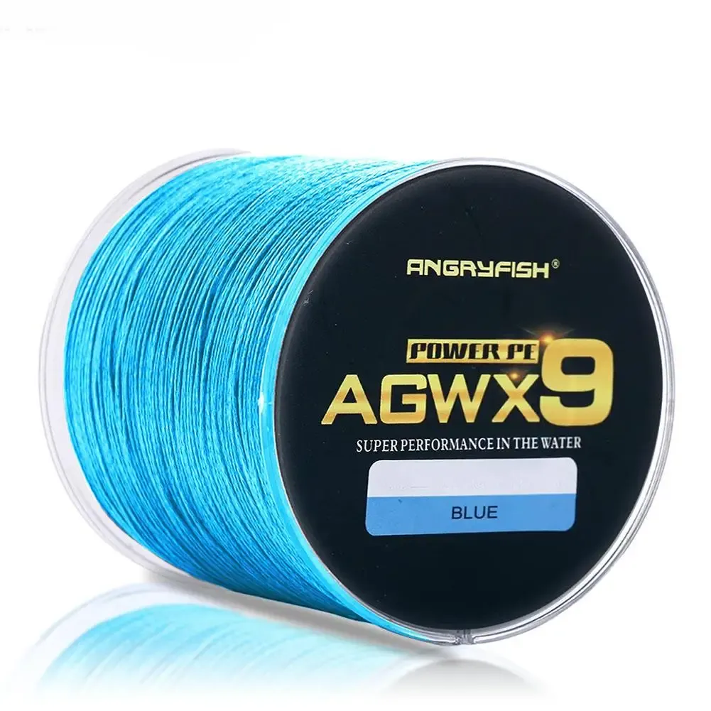 Linhas Angryfish Agwx9 500m Linha de pesca trançada Super forte resistente ao desgaste Pe Lure Linha de pesca para entusiastas da pesca