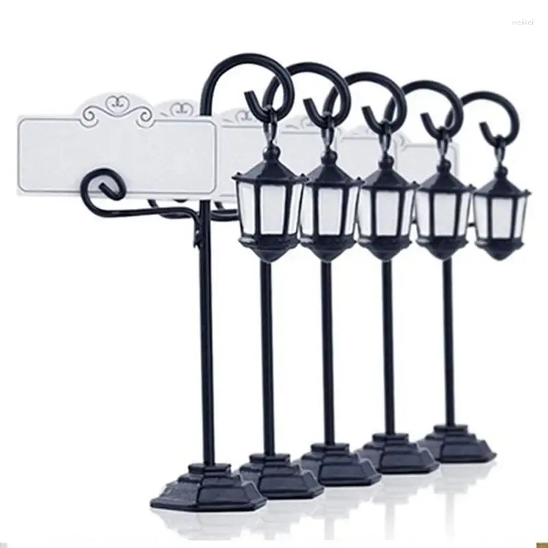 Party Supplies 5 PCS Streetlight Shape Wedding Reception Place Card Holder Number Namn Tabell Meny Picture Po Clip Stand Wi