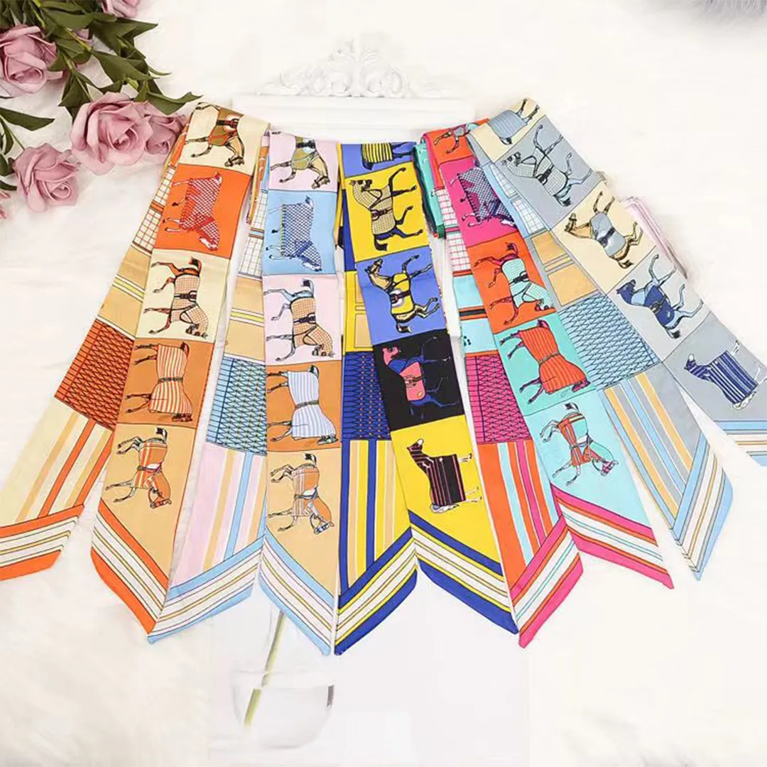 Schal-Designer-Schal, Luxus-Schal, Designer-Yankee-Mode, mit Mantelband, kleiner Seidenschal, vielseitiger Frühlings- und Herbst-Taschenband