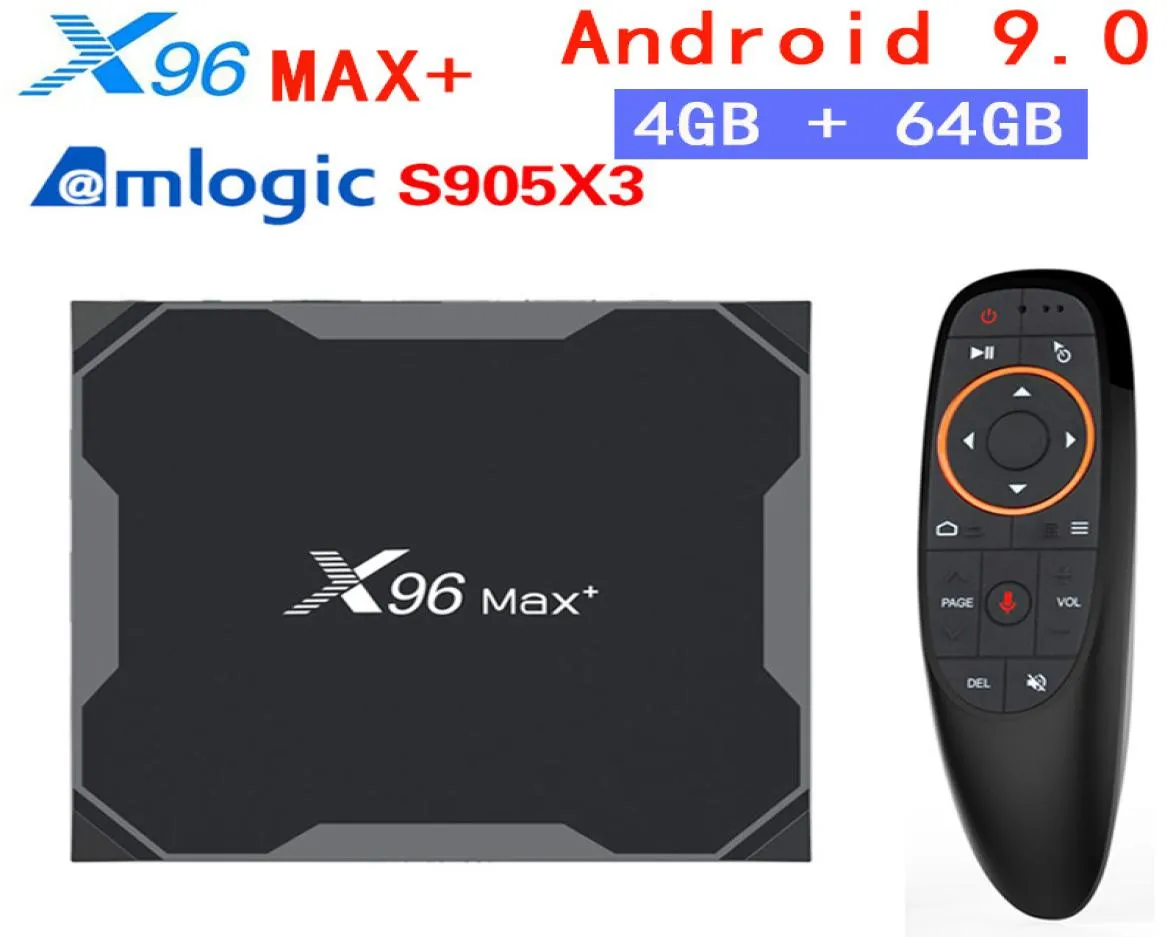 X96 Max Smart TV BOX Android 90 Amlogic S905X3 Quad Core 4GB 64GB 24G5GHz Wifi Bluetooth 1000M 8K Set top box with Voice Remot1159435