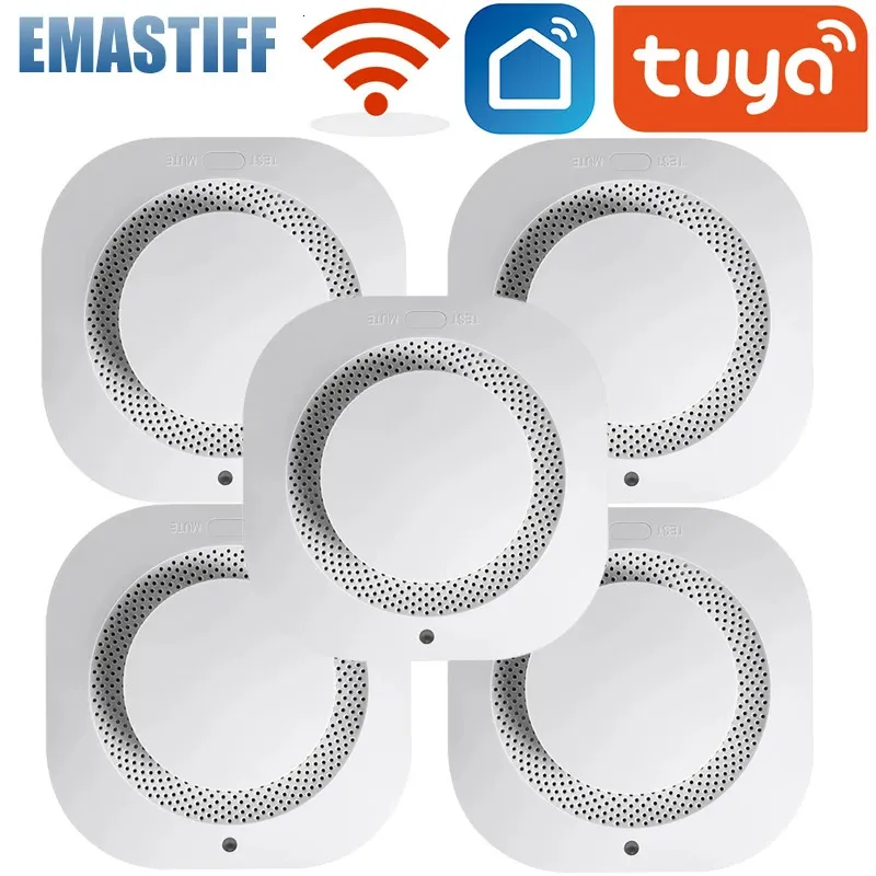 Independent Smoke Detector Sensor Fire Alarm Home Security System Firefighters Tuya WiFi Smoke Alarm Fire Protection 240219