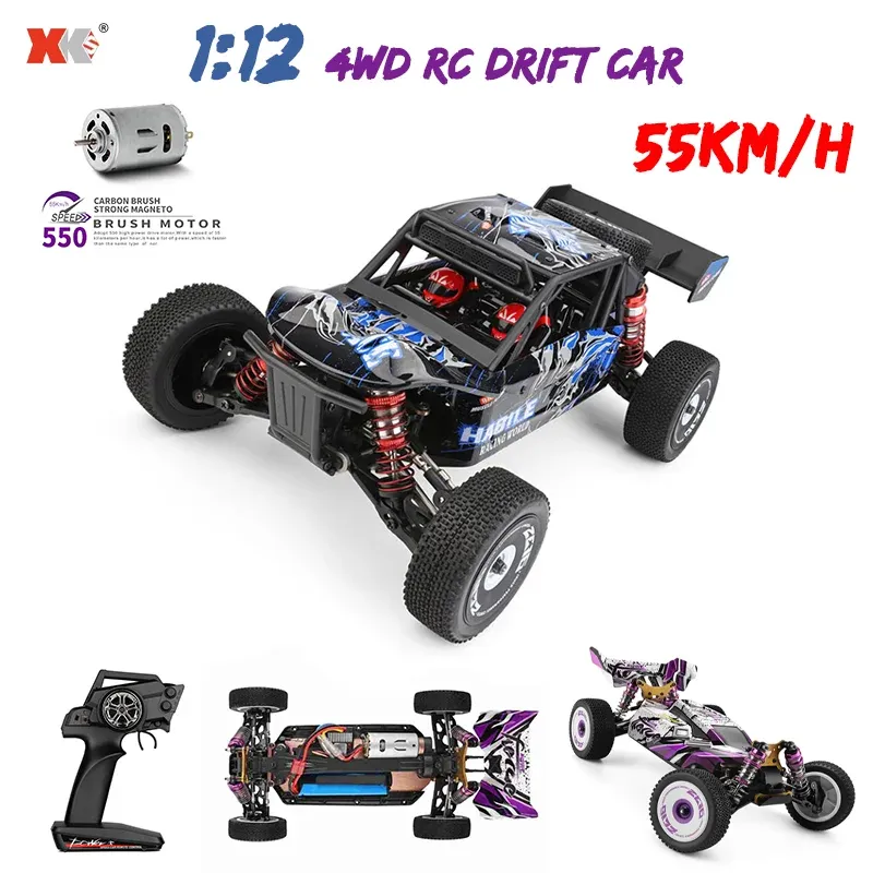 Auto's WLtoys XKS 124018 124019 1/12 RC auto 2.4G afstandsbediening 55 km/u hoge snelheid 4X4 offroad 4WD-aandrijving RC Drift speelgoedauto cadeau voor jongens