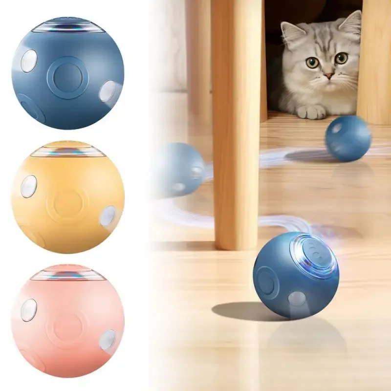 Toys Smart Toy Ball Dog Cat Interactive Rolling Rotating Smart Ball z światłami Wodoodporna gra interaktywna piłka z zabawkami