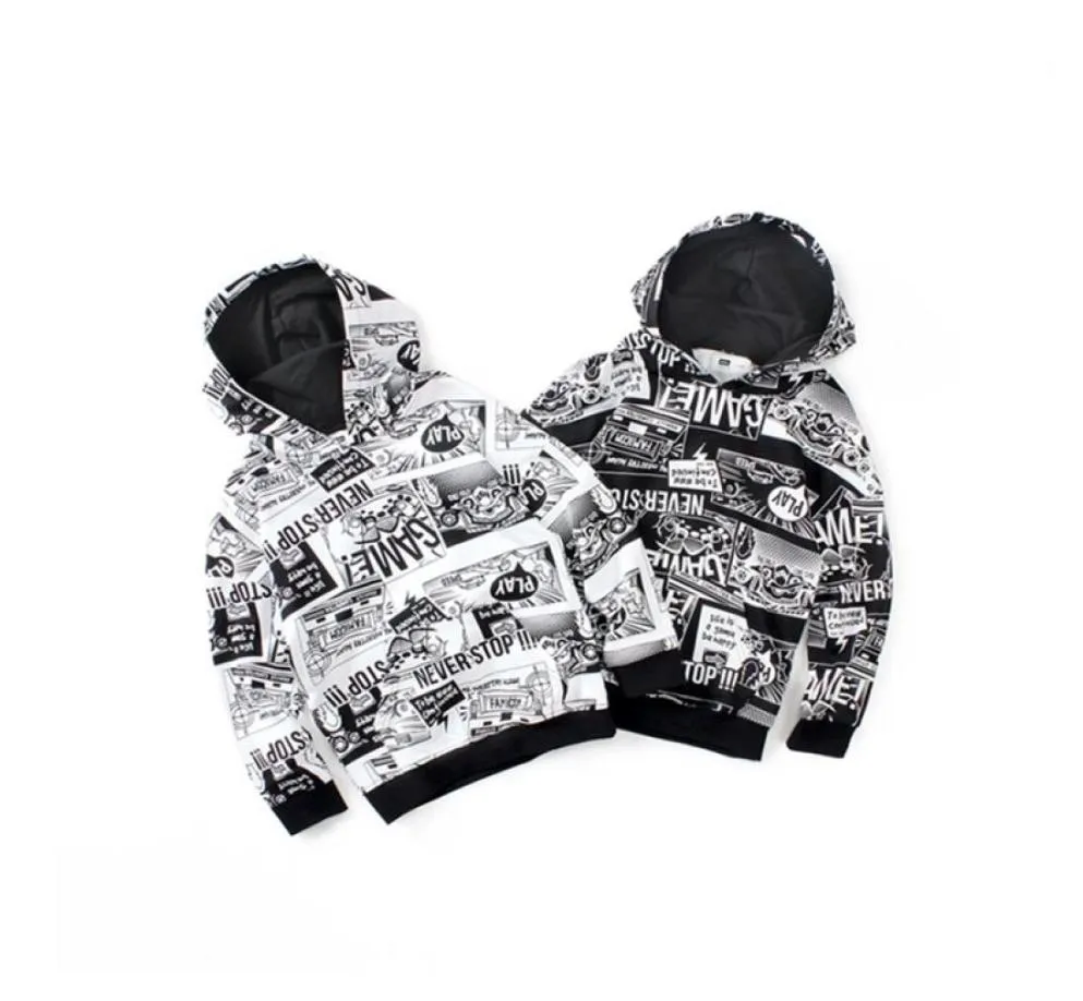 Kids Hoodies Childen Cartoon Clothes Korean Teenage Boys Loose Sport Tops Spring Long Sleeve Sweatshirts 4-14 Years 2101153493711