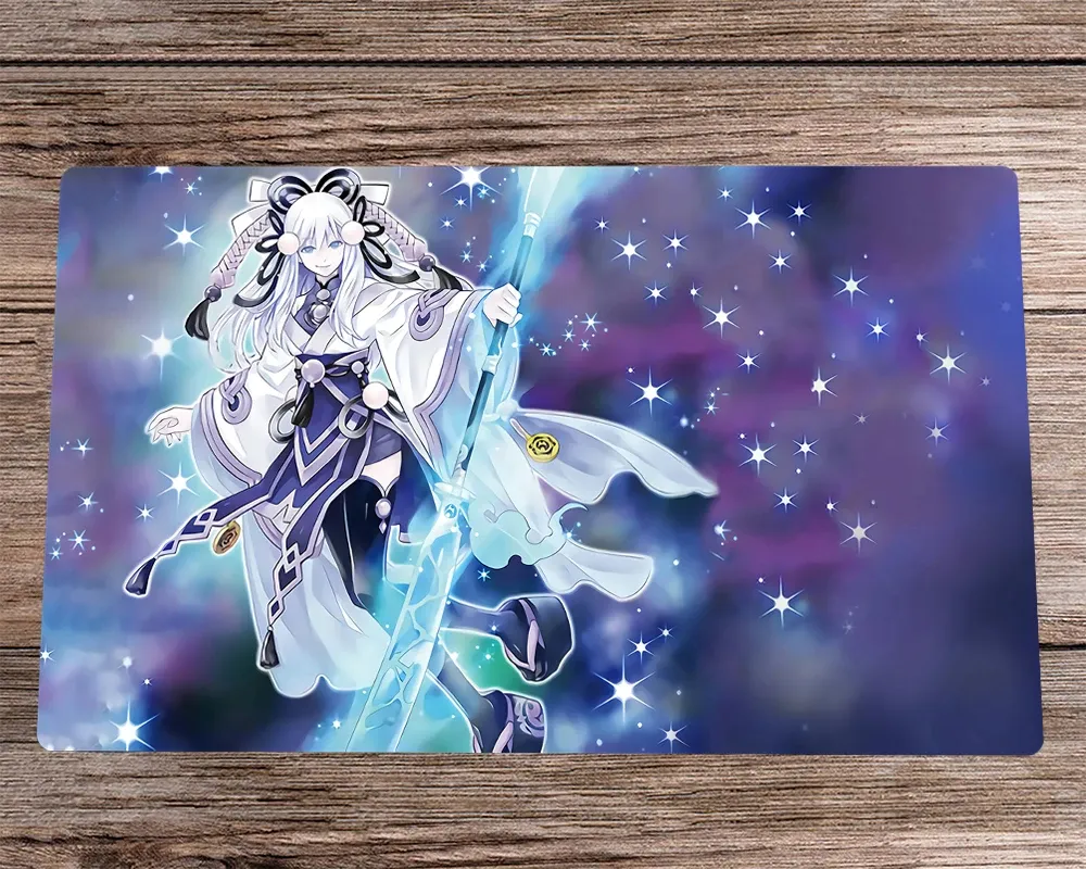 Pads YuGiOh TCG CCG Playmat YukiOnna, the Ice Mayakashi Trading Card Game Mat & Free Bag Antislip Rubber Desk Pad Mousepad 60x35cm