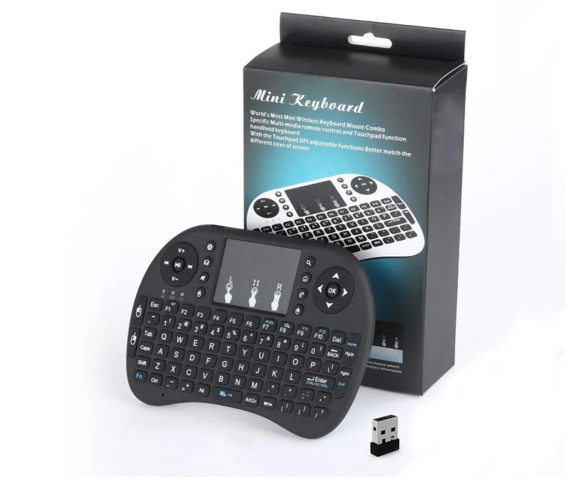 24G sans fil i8 Fly Air Mouse mini clavier télécommande pavé tactile clavier portable Airmouse pour TV BOX PC ordinateur portable tablette Mini P2980989