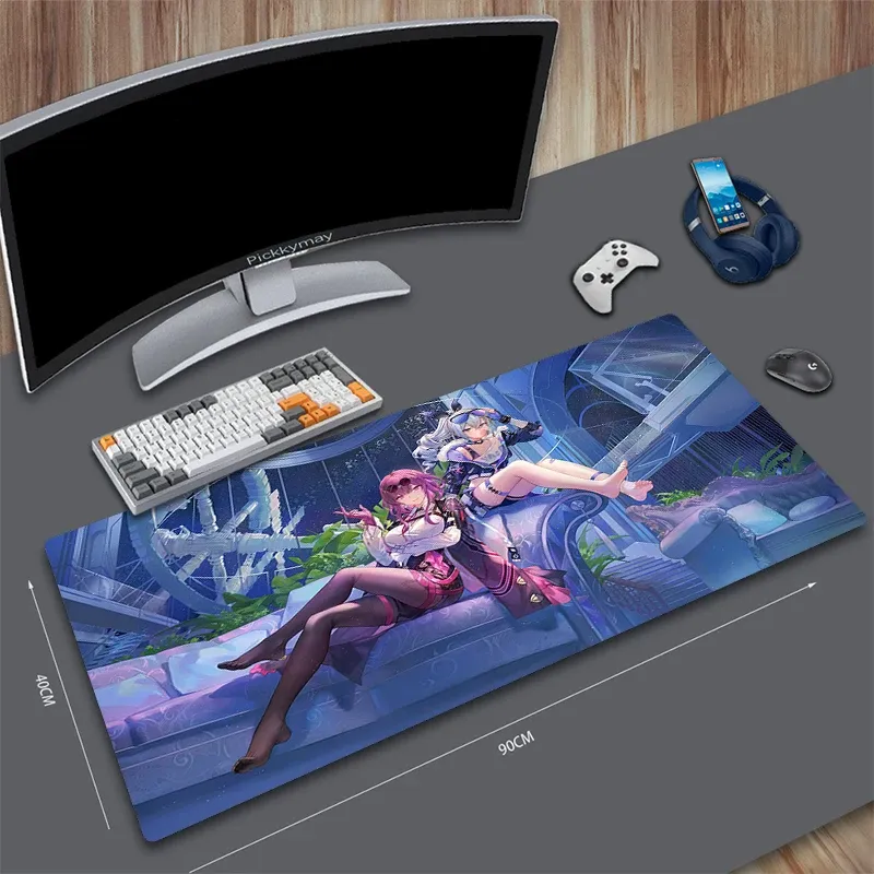 パッドHonkai Star Rail Mouse Pads GamingMousePad Gamer Mouse Mouse Mate Nonslip Keyboard Mats Desk Pad MousePads xxl 90x40cm for Computer