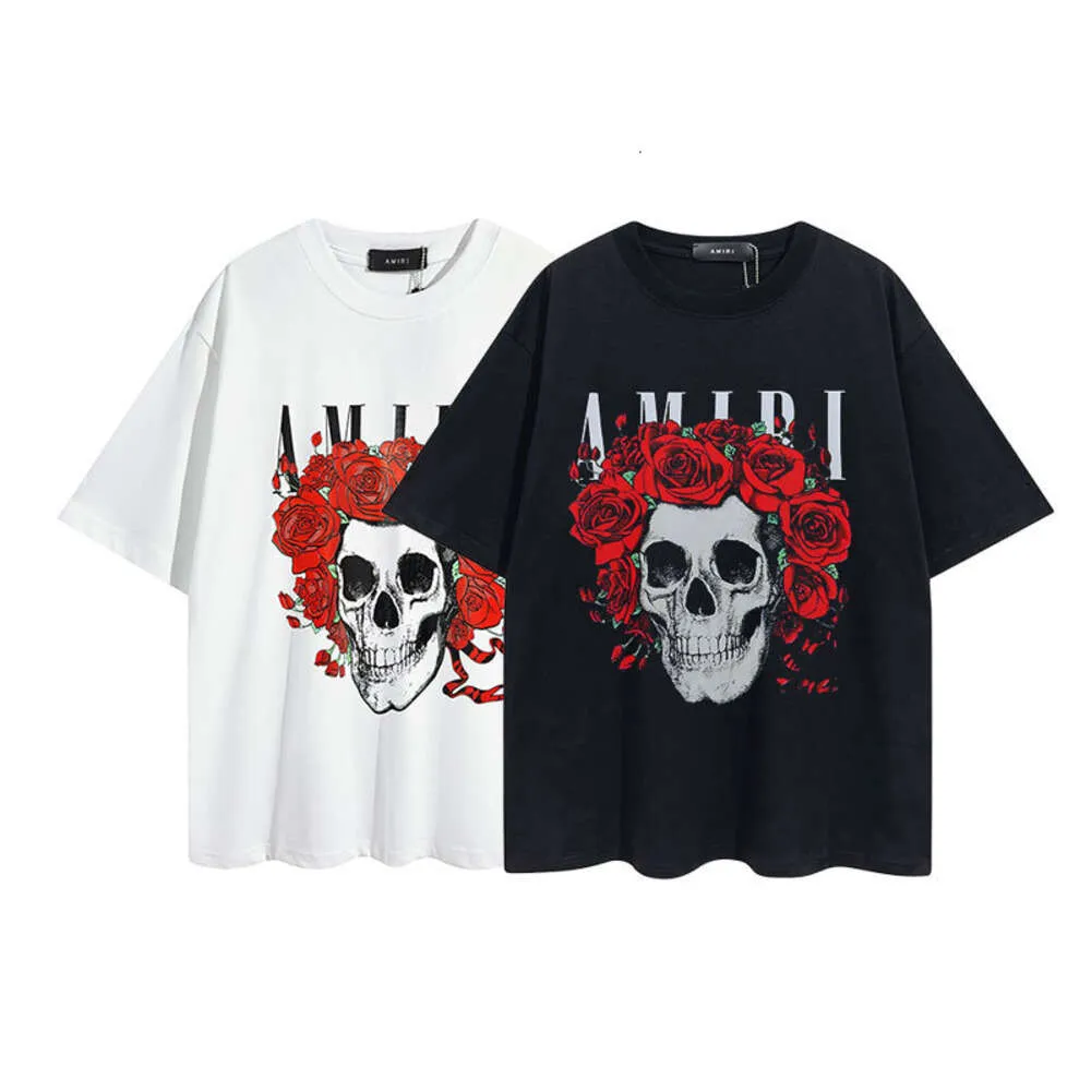 2024 spring and summer new trend casual amirs short-sleeved skull pattern letter-printed lovers T-shirt for men and women