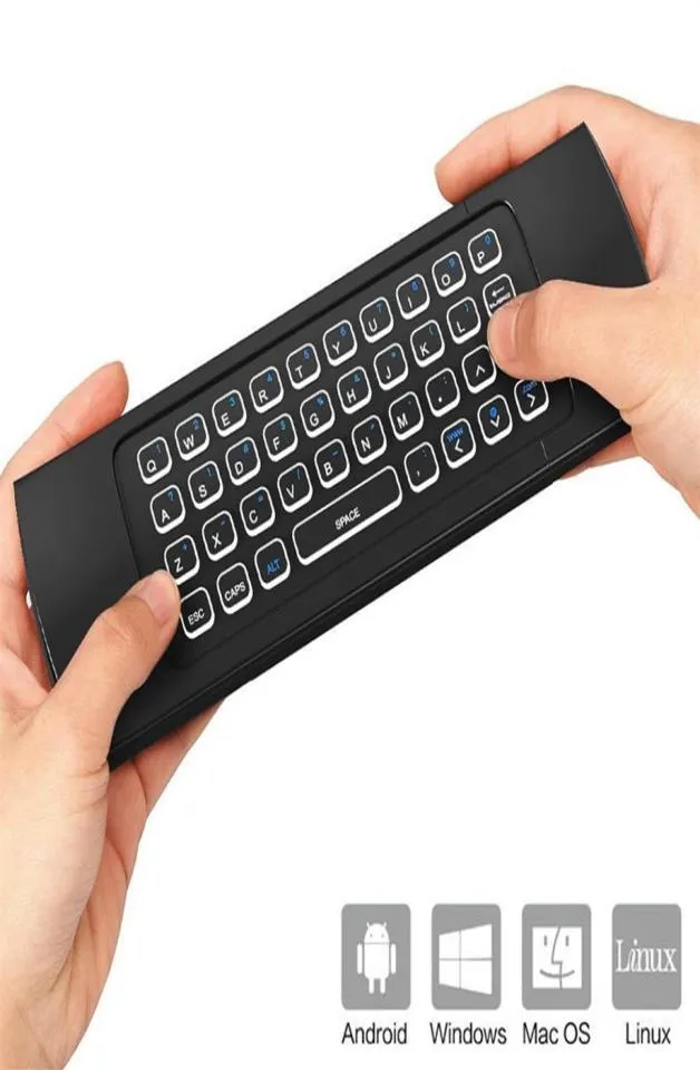 MX3 Hintergrundbeleuchtung Drahtlose Tastatur Mit IR Lernen 24G Fernbedienung Fly Air Maus LED Hintergrundbeleuchtung Handheld Für Android TV Box33018930816