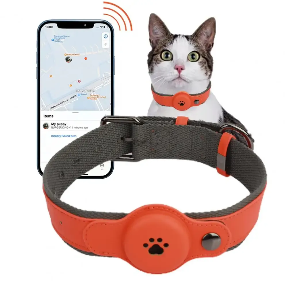 Tracker Collari regolabili per animali domestici in pelle Collare per gatti per animali domestici per localizzatore protettivo IOS Collare di posizionamento anti-smarrimento Collare per animali domestici localizzatore GPS