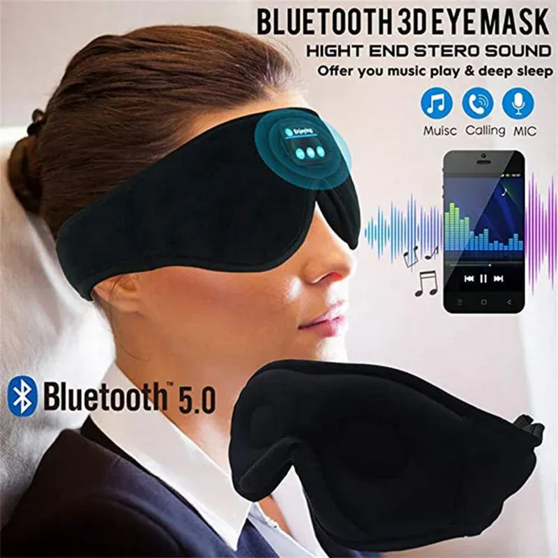 Fones de ouvido 3d sono artefato fone de ouvido sem fio música fone de ouvido respirável máscara de olho bluetooth dormir fone de ouvido chamada para sleeper iphone lotus