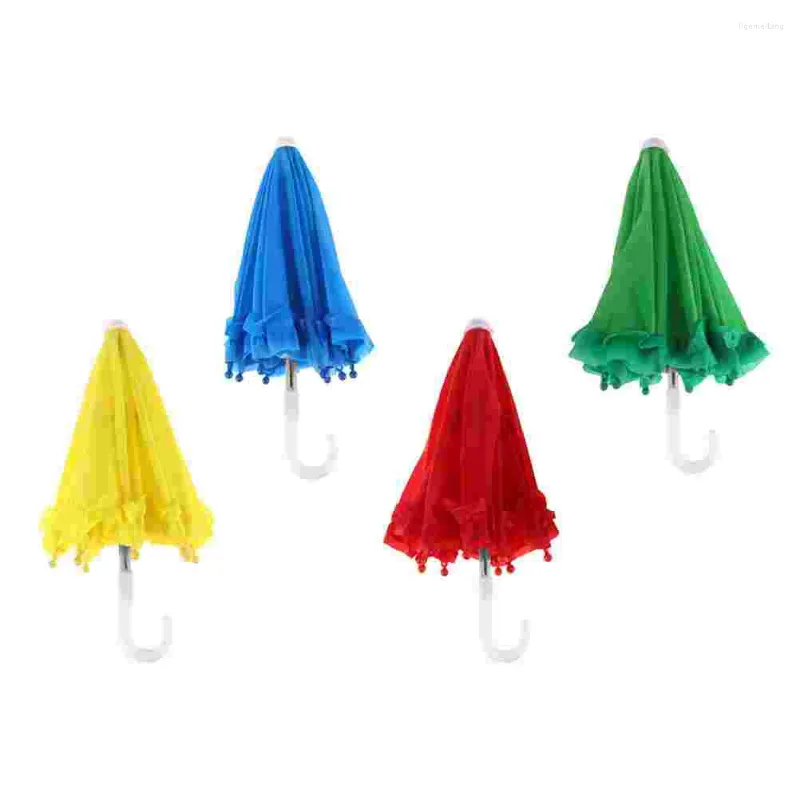 Paraplu's 4 stuks Paraplu Kant Speelgoed Babyaccessoires Macrame Decor Polyester Mini Effen Kleur