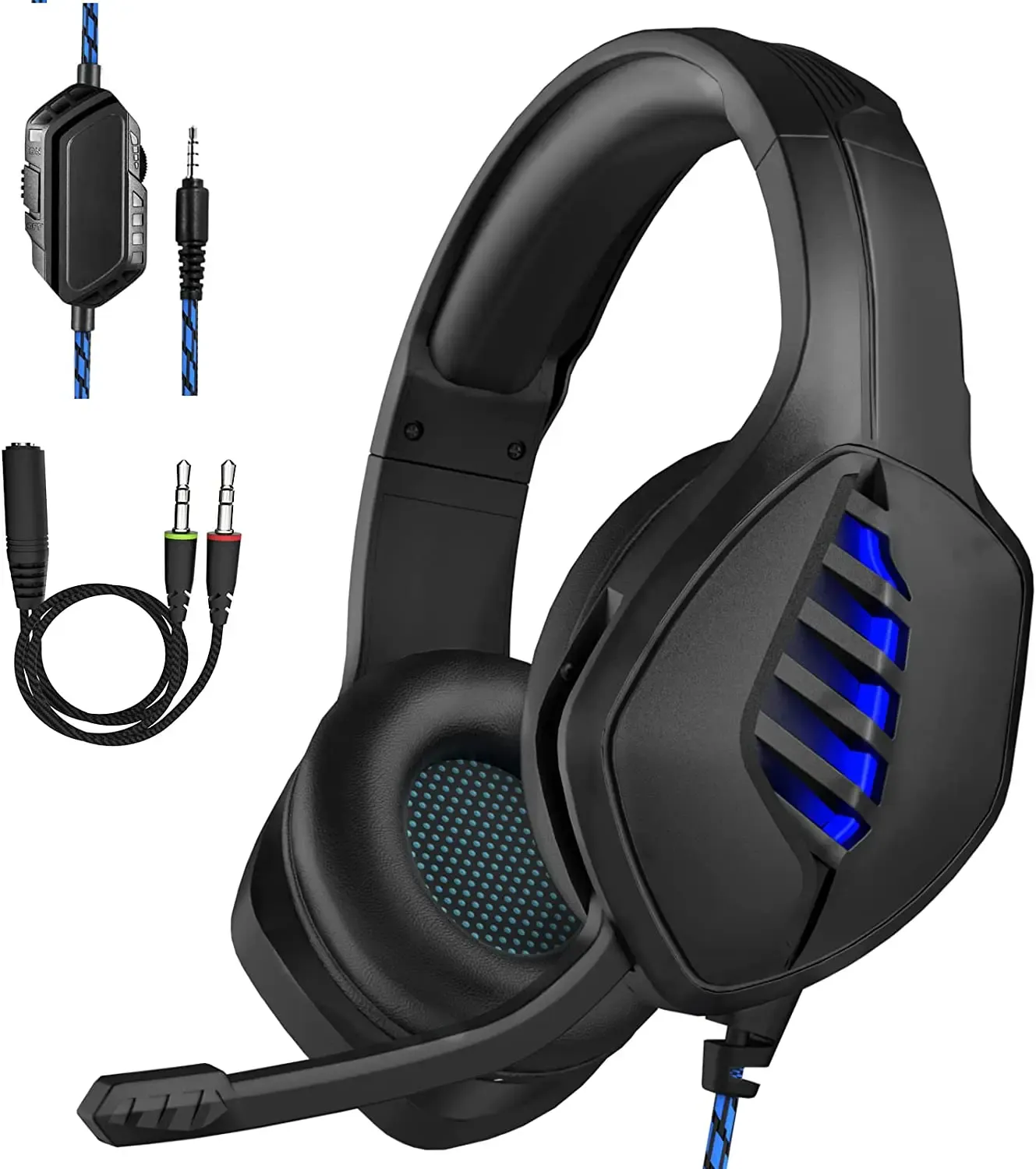 헤드폰 PC, PS4, PS5, Switch, Xbox One, Xbox Series X | S 3.5mm Jack Gamer 헤드폰이있는 헤드폰 Targeal Gaming Headset