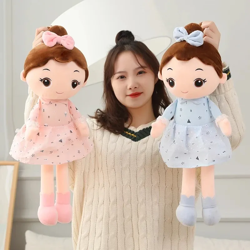 Dockor 45/90 cm Super Kawaii Plush Girls Doll with Clothes Kid Girls Baby Bidrag leksaker fyllda mjuka tecknade plyschleksaker för barn gåva