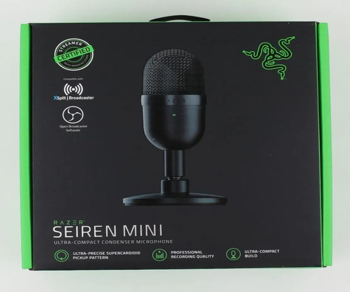 Razer Seiren Mini USB Condenser Microphone Ultracompact Streaming Desk Mic Mice AV Accessories8481903