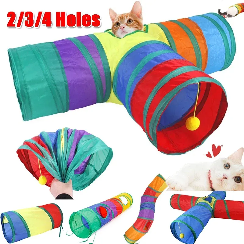 Toys Practical Cat Tunnel Pet Tube Collapsible Spela leksak inomhus utomhus Kitty valp leksaker för pussel som utövar gömningsträning