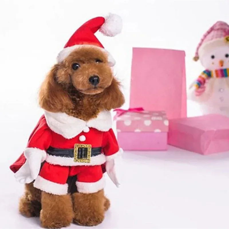 衣類ペットクリスマス服マント犬猫サンタクロースセットホリデーパーティーペットロールプレイ服のペット装飾用品