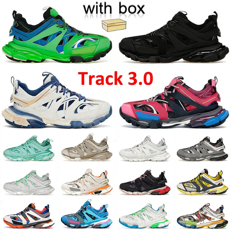 Avec Box Top Designer Track 3.0 Flat Casual Shoes Forme Forme Sneakers Tess.S.Gomma Leather Nylon Graffiti Black Mens Women Runners 3 Luxurys Logs Shoe