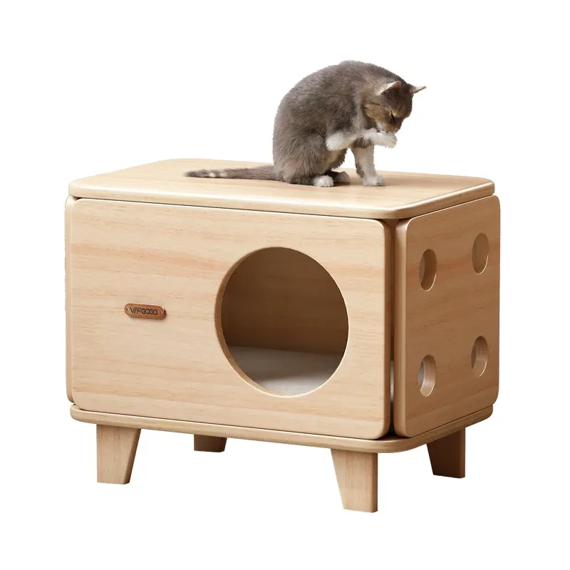Scratchers Bedroom Cat House Furniture Cat Climbing Frame Scratcher Closed Type Big Space With Cushion Cat Bed Tree Tower Pet Products