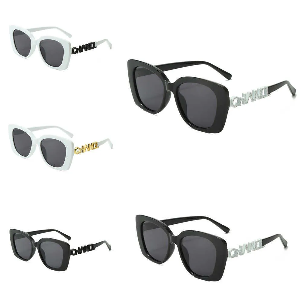 Designer zonnebril Luxe letterspiegelpoot ingelegd met diamant Strandzonwering UV-bescherming Fashion zonnebril voor dames