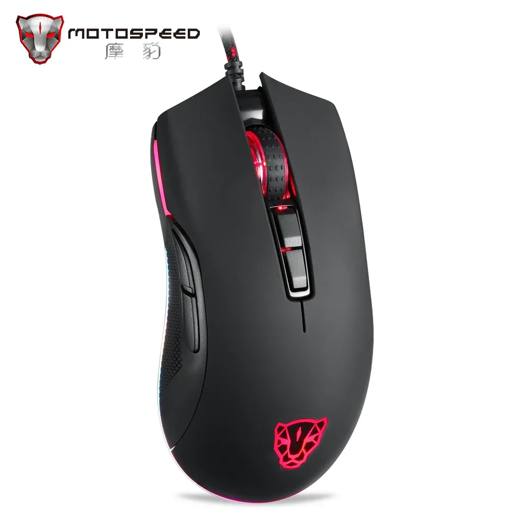 Möss Motospeed V70 USB Wired Gaming Mouse 6400DPI 7 Knappar RGB LED Backlight Office -möss för datornotbok Laptop Desktop