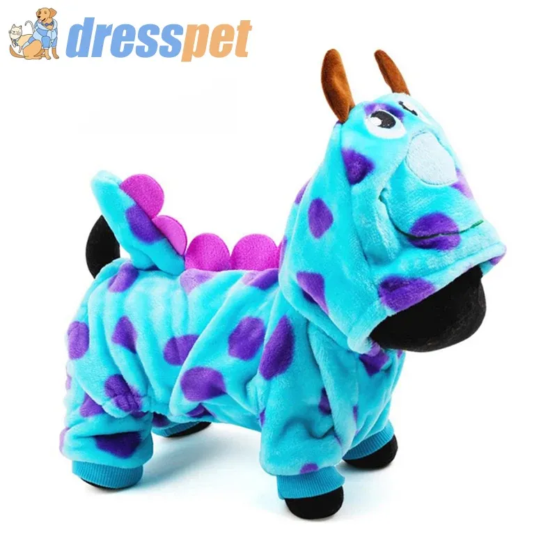 Vestes Vêtements pour chiens de compagnie drôles Robe de soirée super mignonne pour petits chiens Vêtements pour animaux de compagnie Manteau Dragon Cosplay Vêtements pour chiens Manteaux d'hiver bleus