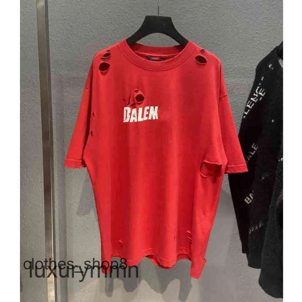 Italië Modemerk Balenciga Trendy Mannen t-shirts Afdrukken Huis Plafond Art Engelse Letters Pull Lijm Burst Effect Paar Parijs LR7J