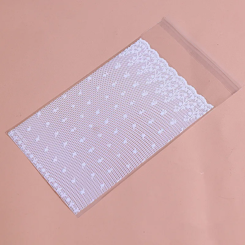 White Lace Self-Sealing Cellophane Treat Bags, Clear Cookie Bags Candy Bags OPP Plastic Party Favor Bags for Wedding,Birthday