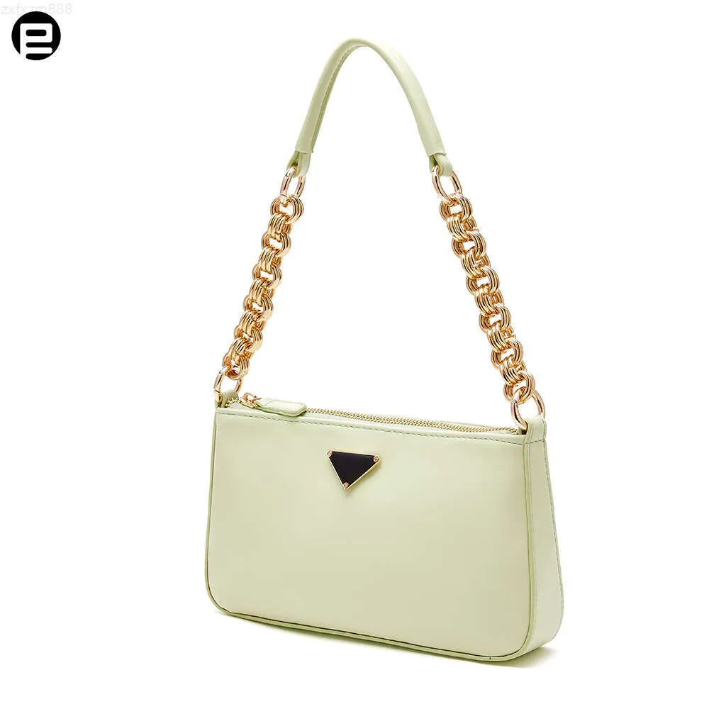 Green Pu Leather Womens Messenger Bag Sling Gold Plated Chain Handle Ladies Shoulder