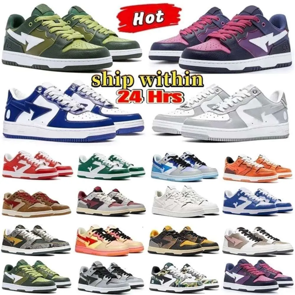 Bapestask8 Sta Casual Shoes Sk8 Low Men Femmes Patent Le cuir noir blanc ABC Camo Camouflage Skateboard Sports Bapely Trainers Outdoor Shark