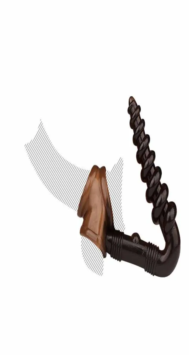 Männlicher Hodensack-Bondage-Ring, Penisgerät, Erektionsverstärker mit spiralförmigem Analplug, Prostata-Massagegerät, Pspot-Stimulator, Silikon für Männer, Se3634089