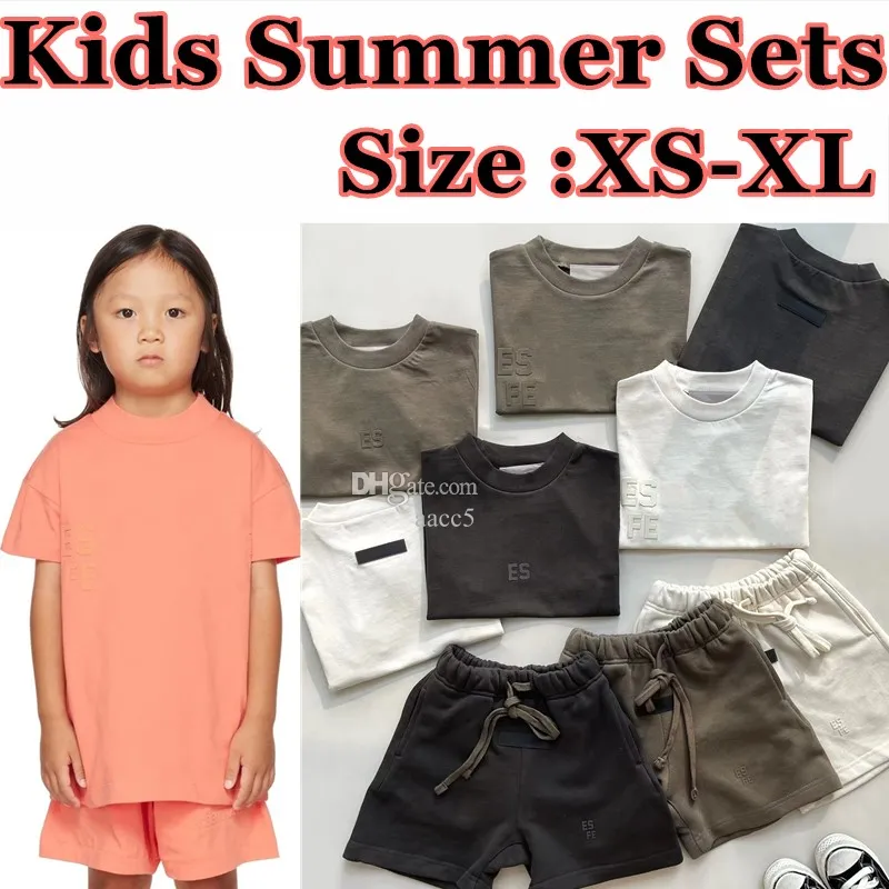 Ess Kinder-T-Shirt-Shorts-Sets, Kleinkind-Kleidung, Baby-Kleidungsset, Kleinkinder, rot, schwarz, Mädchen, Jungen, Jugend, Designer, modische T-Shirts und kurze Hosen